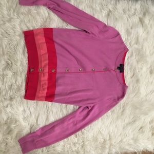Land's End pink cardigan